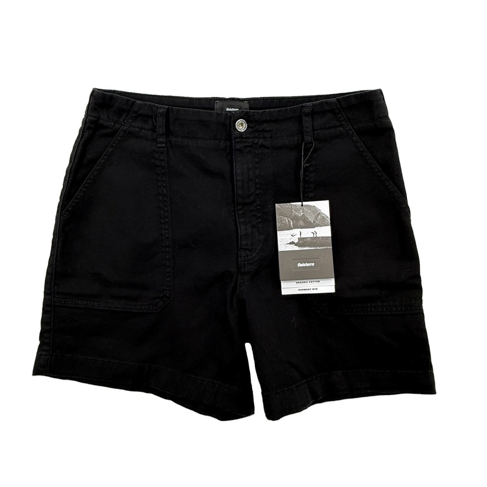 Finisterre Women's NWT Yarrel Shorts Black Canvas Sz 32R Organic Cotton NEW